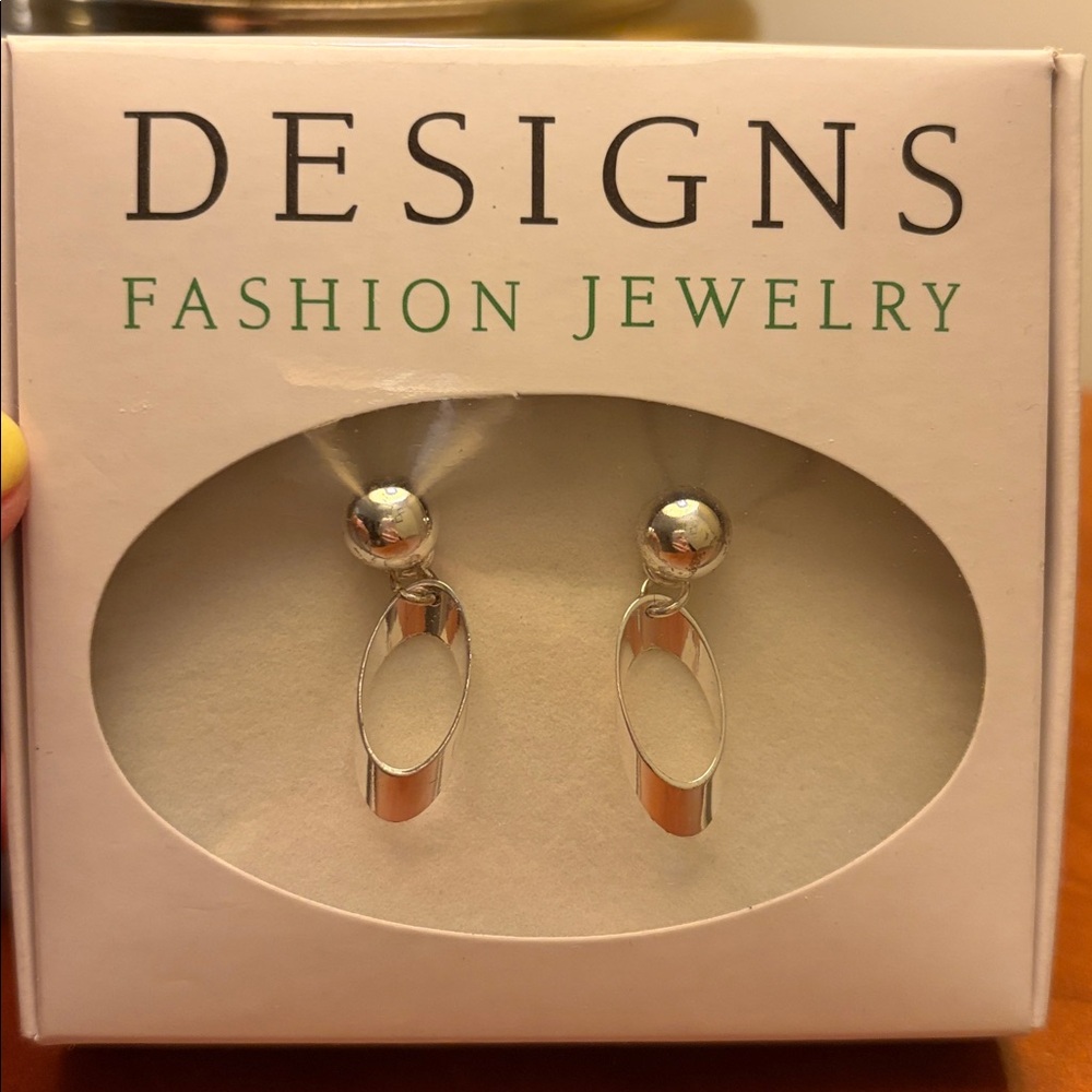 NWT Designs Fashion Jewelry Double Impact Silver Ball & Drop Earrings